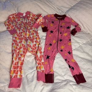 Hanna Andersson Baby Girl Pajamas 18-24 Months 80cm Set Of 2 Long Sleeve 1 Piece